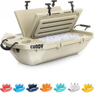CUDDY Floating Cooler and Dry Storage Vessel for Land & Water – 40QT– Great for River, Beach, Kayak, Pool, & Lake - Multiple Color Options