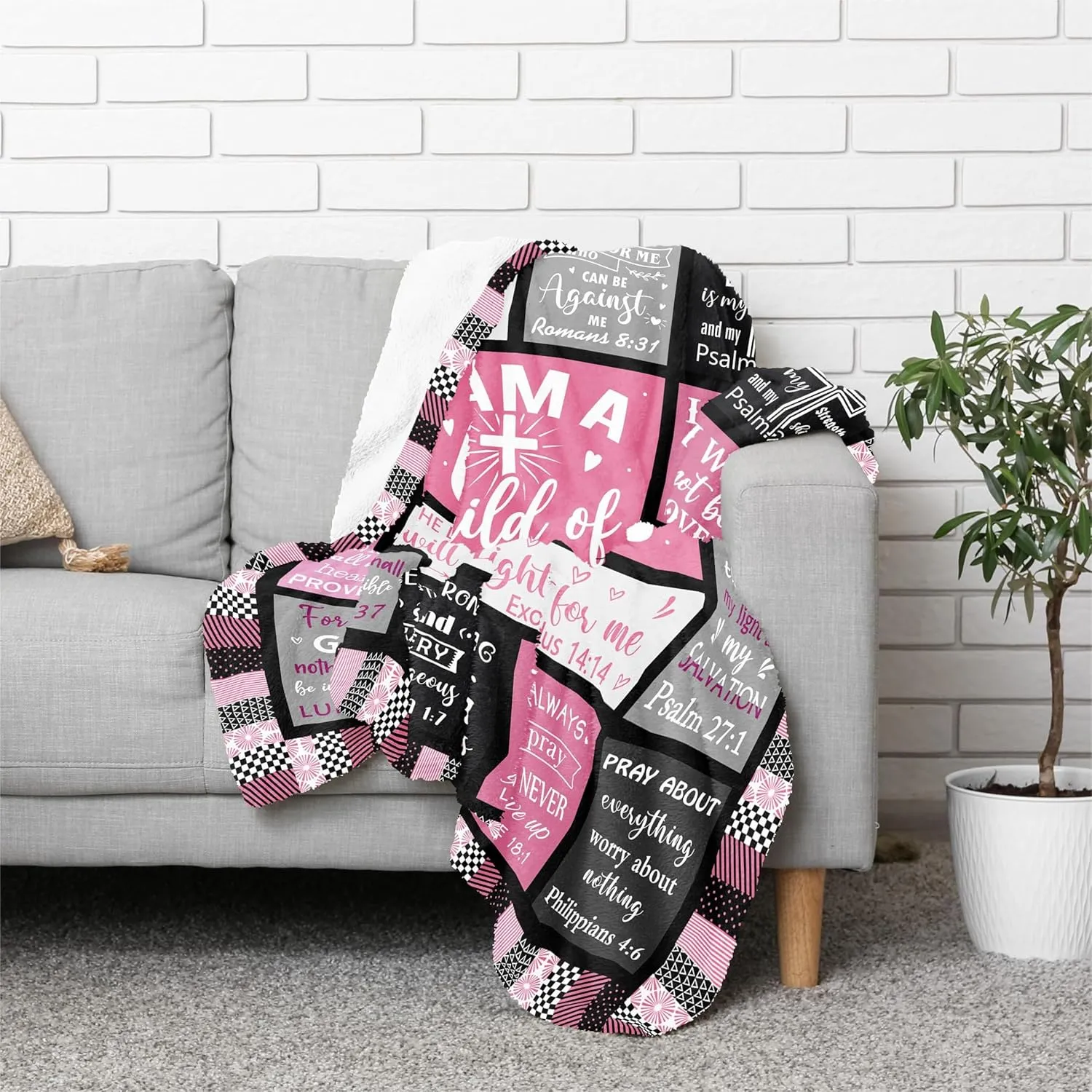 CUJUYO Christian Gifts for Women Blanket 60"x50" - I Am a Child of God Blankets - Inspirational Religious Birthday Catholic Spiritual & Baptism Confirmation Gifts for Girls