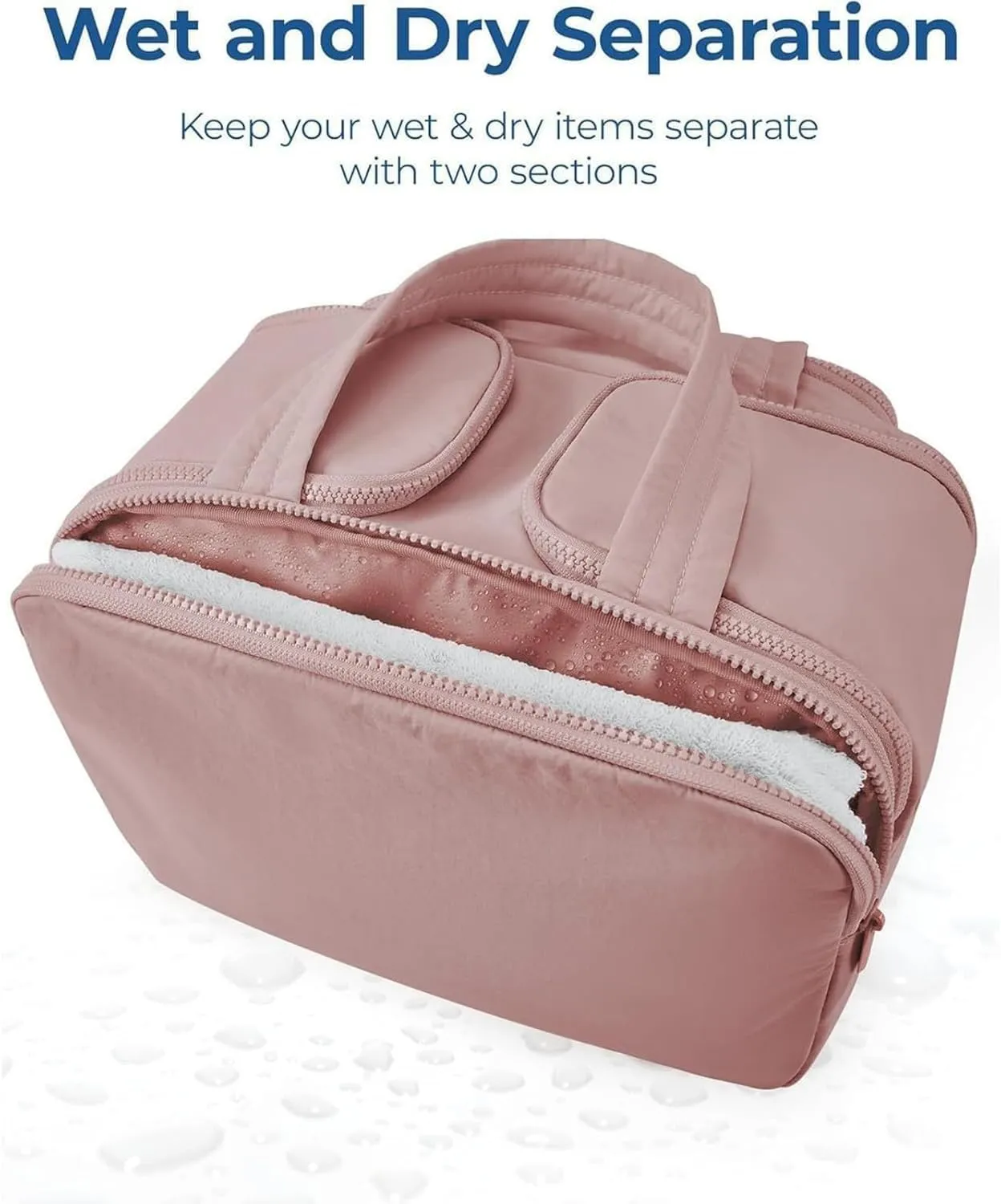 Cureaway Travel Bag, Curetoaway Large Capacity, Wide-Open Waterproof Organizer, Dry-and-Wet Separation, Makeup & Toiletry Bag for Women. (Blue)