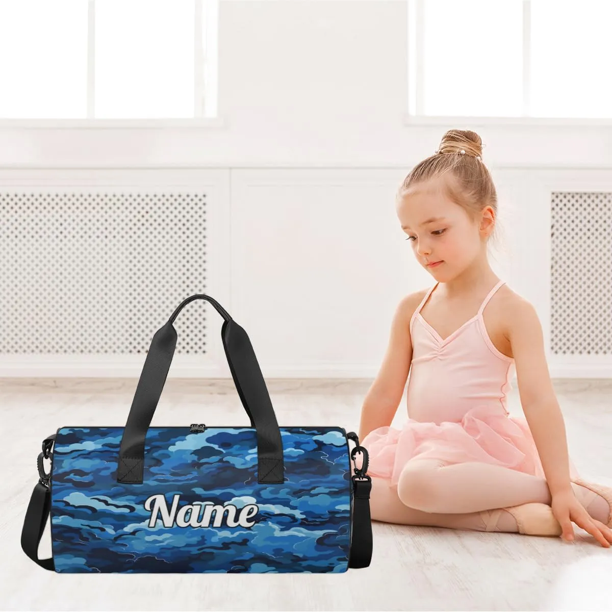 Custom Dance Duffel Bag Sport Backpacks Gyms and Weekend Overnight Travel Duffle Bag Birthday Christmas Halloween Waterproof, Blue Ocean Waves