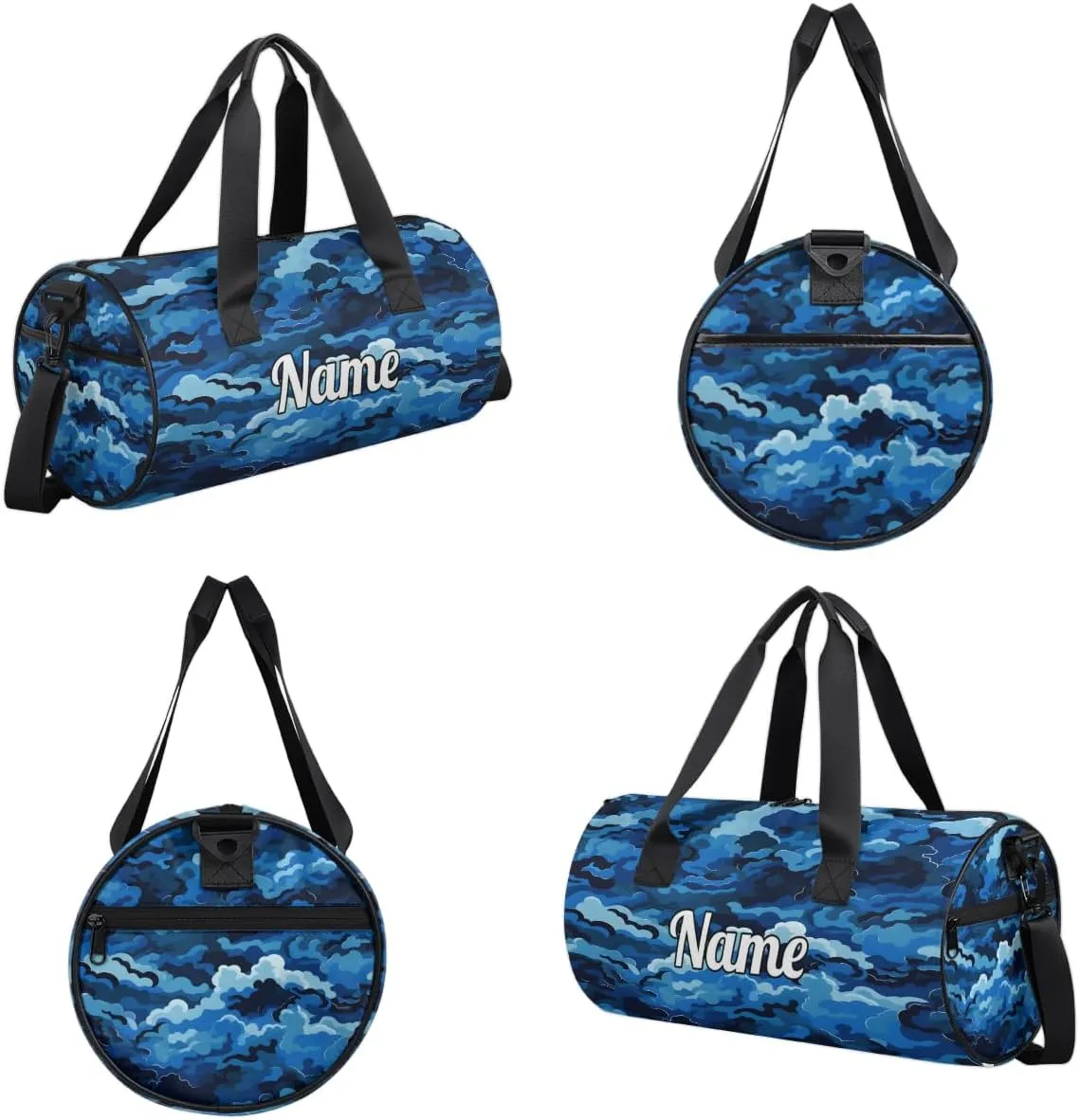 Custom Dance Duffel Bag Sport Backpacks Gyms and Weekend Overnight Travel Duffle Bag Birthday Christmas Halloween Waterproof, Blue Ocean Waves