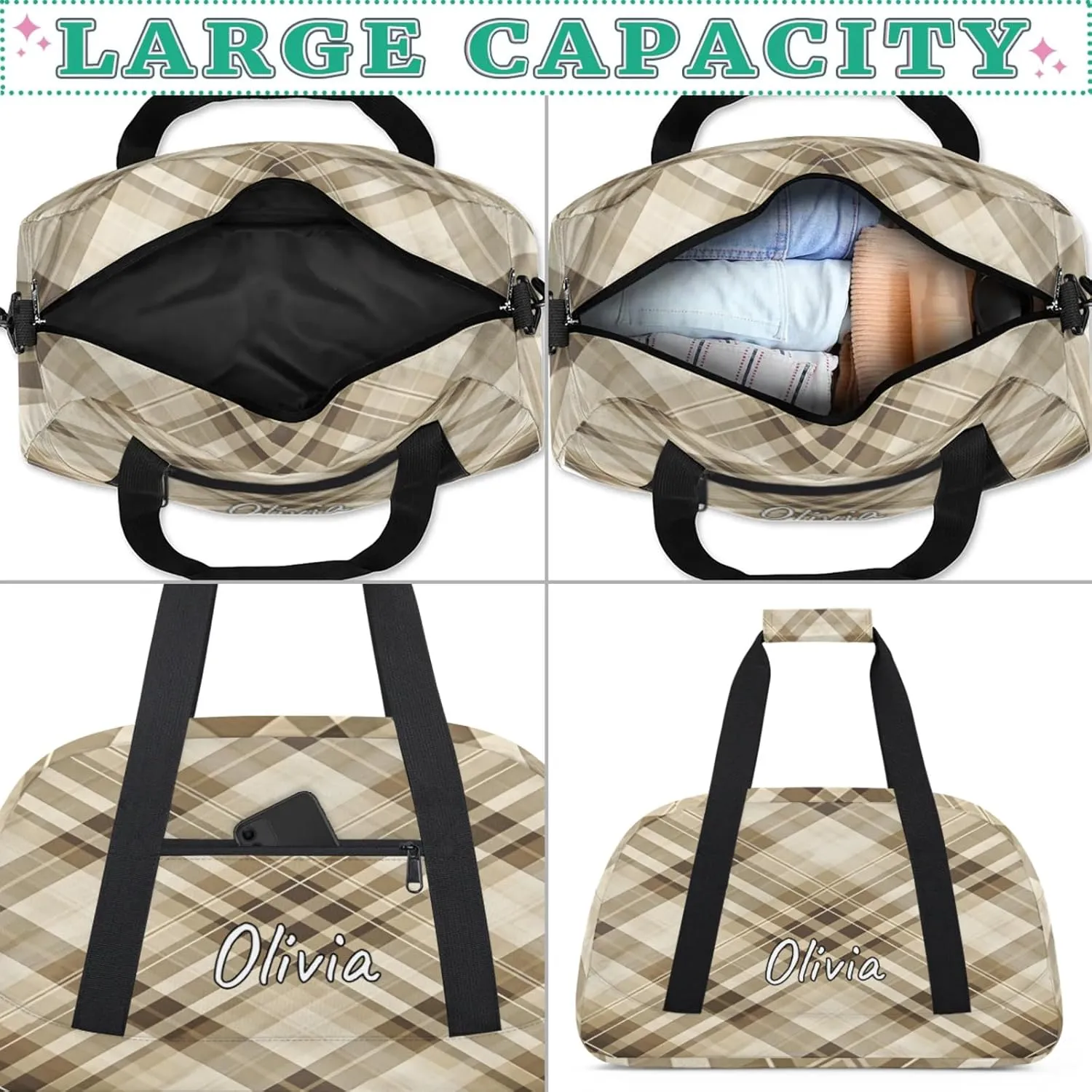 Custom Sports Gym Bag Personalized Name Travel Duffel Bag