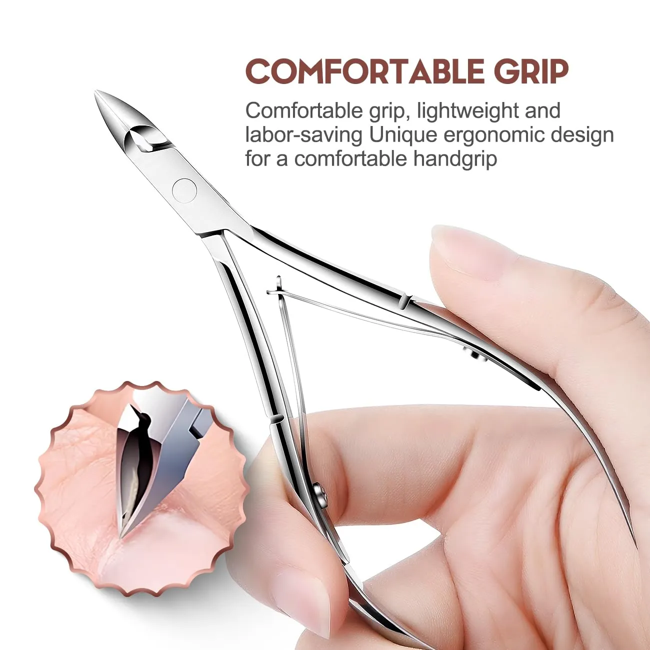 Cuticle Trimmer with Cuticle Pusher and Cutter Cuticle Nippers & Cutter Set, Professional Stainless Steel Cuticle Cutter Manicure Tools For Precise Nail Care Fingernails & cuticle scissors 5 Piece Set