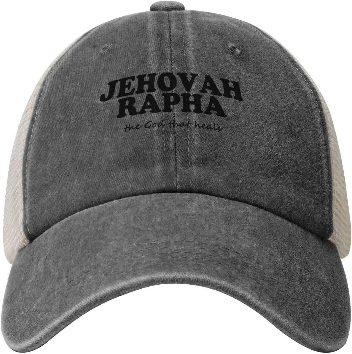 Dad Hat Jehovah Rapha The God Who Heals Trucker Hat Men Trendy Mesh Hats for Summer,Black