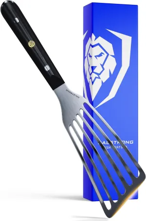 Dalstrong Professional Kitchen Fish Spatula - 7.5 inch - Slotted - High-Carbon, Heat-Resistant Spatula Stainless Steel - Flexible - Wide - Turner - Nonstick Cookware - G10 Handle