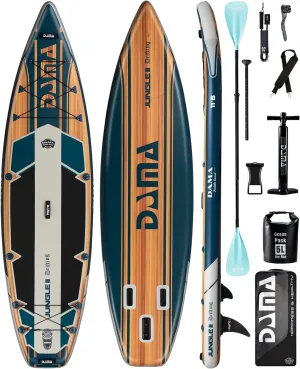 DAMA 9'6"/10'6"/11' Inflatable Stand Up Paddle Board, Yoga Board, Camera Seat, Floating Paddle, Hand Pump, Board Carrier, Waterproof Bag, Drop Stitch, Traveling Board for Surfing