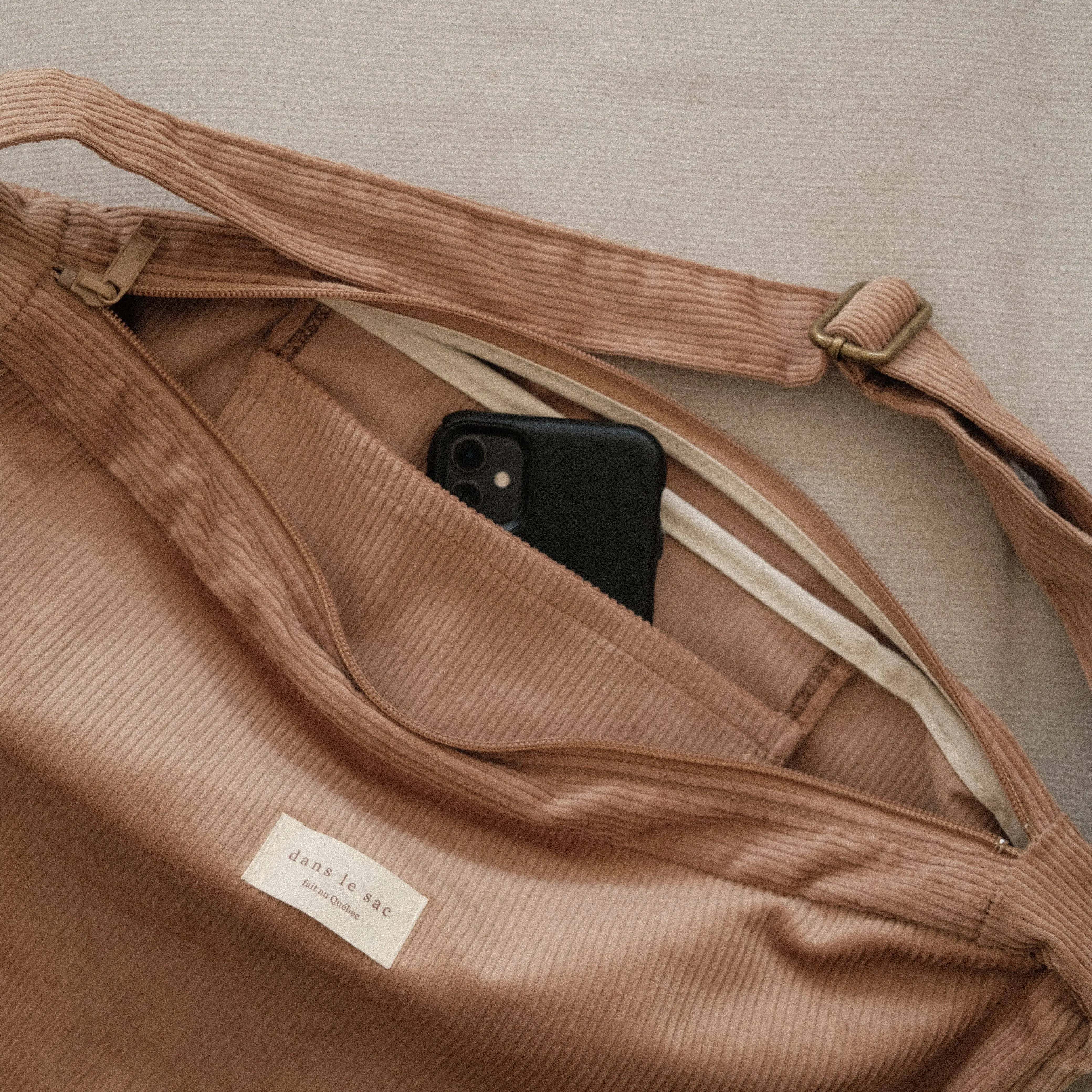 Dans Le Sac Crescent Corduroy Crossbody Bag