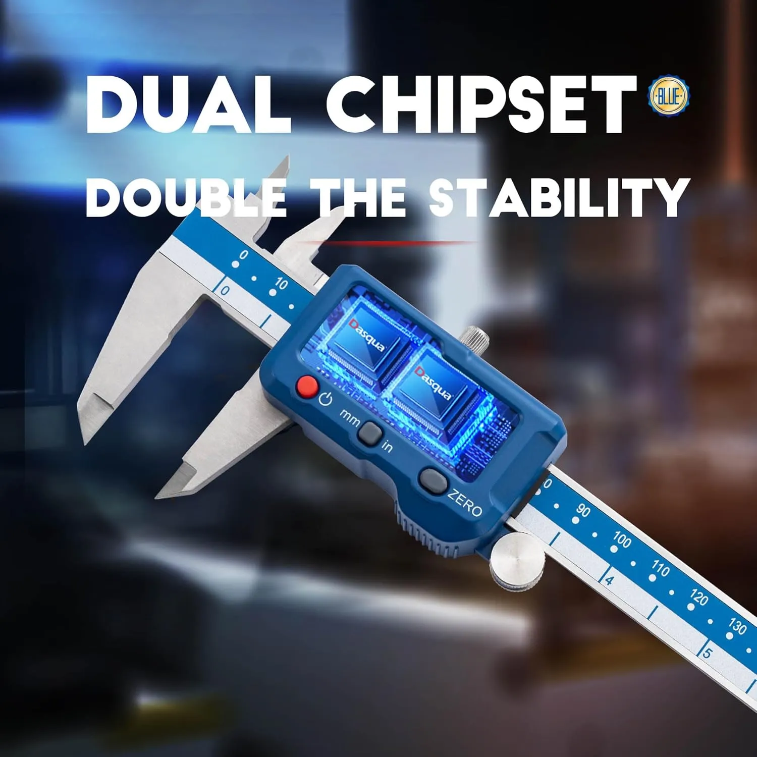 Dasqua 6 Inch/150mm Digital Caliper Electronic Industrial, Stainless Steel, with Large LCD Screen and Storage Case Auto Off Featured Measuring Tool, Resolution 0.0005"/0.01mm, Accuracy 0.001”/0.02mm