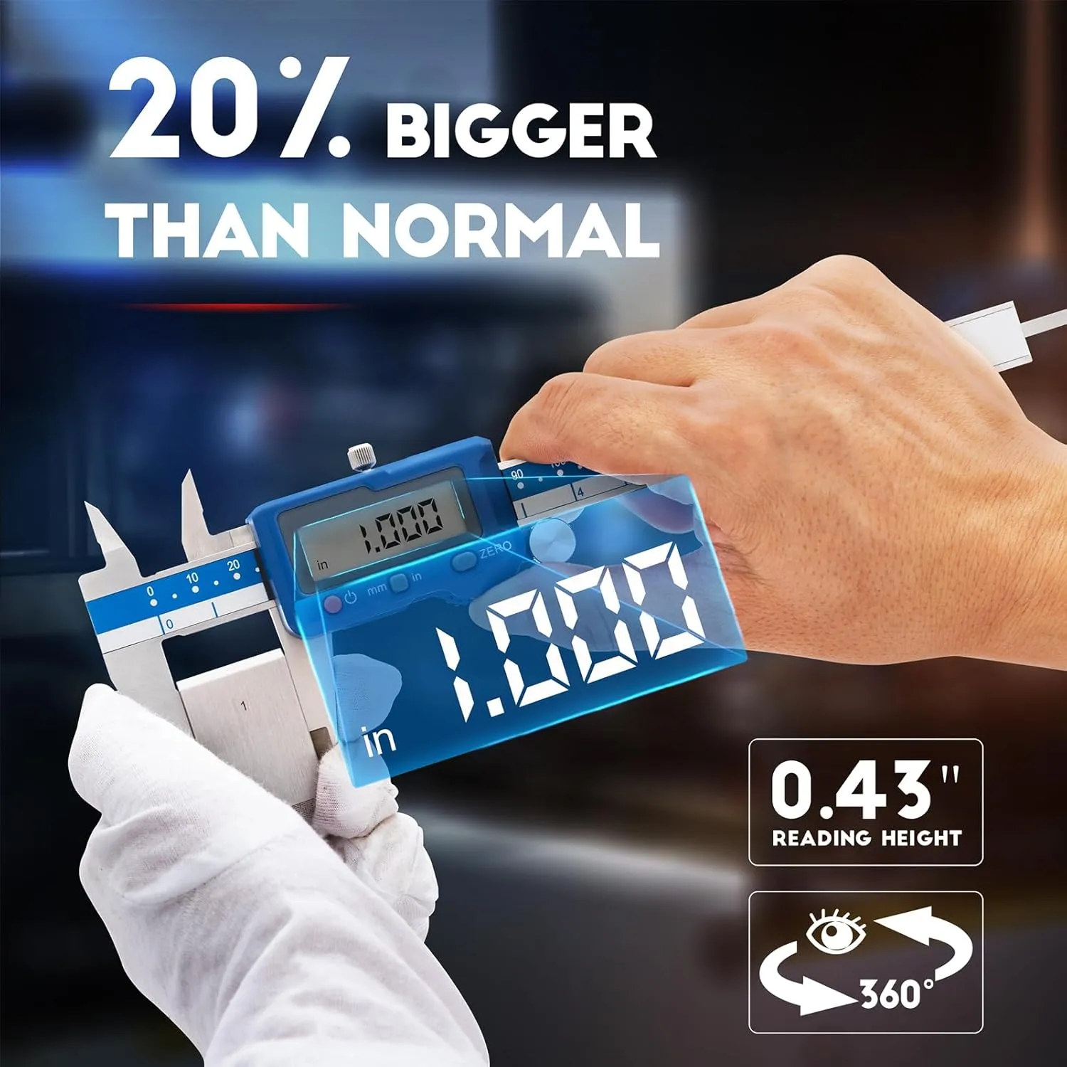 Dasqua 6 Inch/150mm Digital Caliper Electronic Industrial, Stainless Steel, with Large LCD Screen and Storage Case Auto Off Featured Measuring Tool, Resolution 0.0005"/0.01mm, Accuracy 0.001”/0.02mm