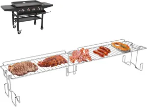 DcYourHome Griddle Warming Rack Compatible with 36" Blackstone Griddles(Not for Pro-Series),Adjustable Stainless Steel Rack for Blackstone Griddle Stand 36 Inch Accessories,One-Step Clip On Attachment
