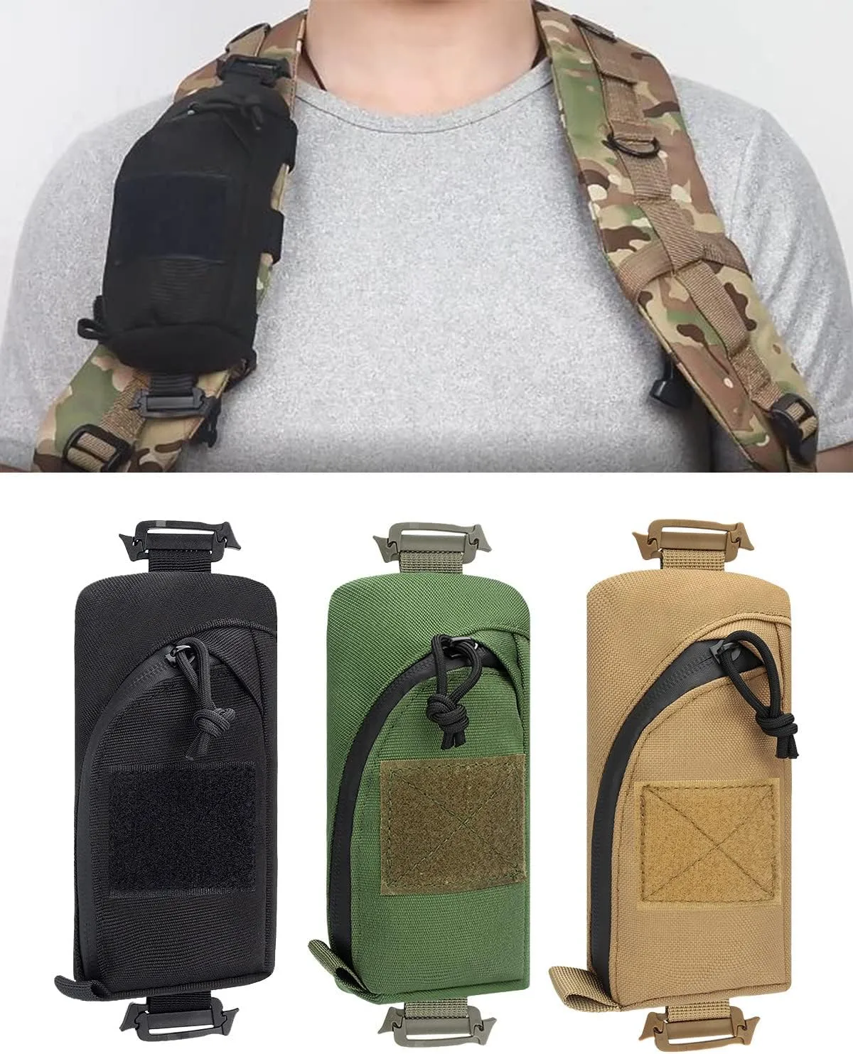 DEEYOTA Military Tactical Shoulder Bag, 2-Pack Backpack with MOLLE, Accessory Pouches and EDC Tool Pockets