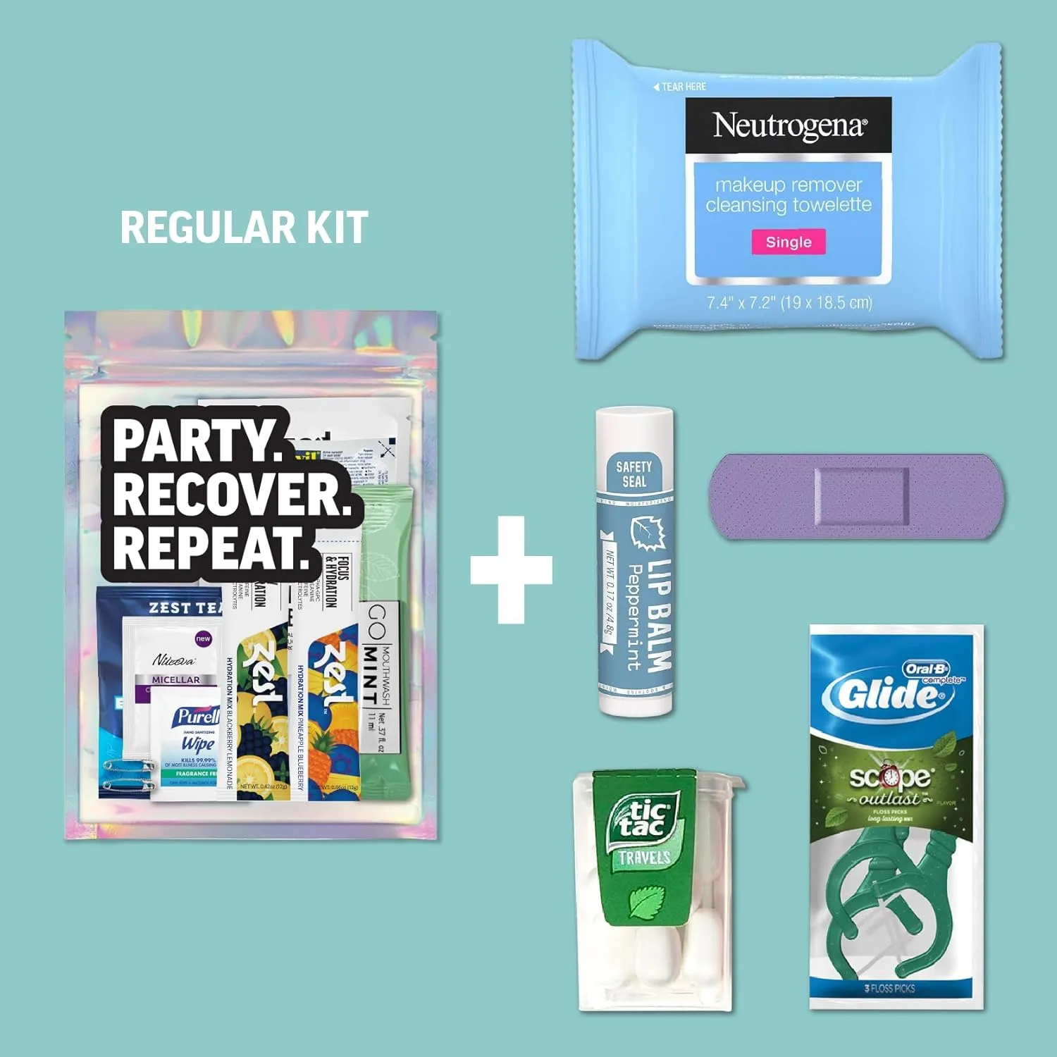 Deluxe XL Hangover Kit - 17 Piece Pre-Filled Gift Bag - Premium Supplies Set - Wedding, Birthday, or Bachelorette Party Favors - Zest Hydration Packets, Gum, & More