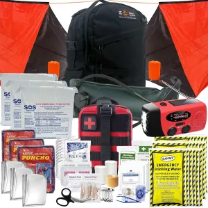 Denver: 3 Person 72 Hour Survival Backpack Kit - 210 Piece Bugout Bag - Upgraded Bug Out Kit w/Complete Tactical Home Emergency Survival Kits - Comprehensive Bug Out Bag Survival Kit (Black, 3 Person)