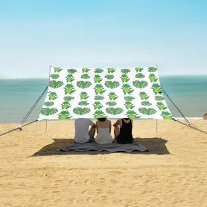 Dinosaur Leaves Beach Camping Tent Sun Shelter for Whole Family, Beach Shade Canopy with UPF50  UV Protection,Easy Set Up and Carry,Outdoor Shade for Trips, Fishing, Backyard Fun Picnics