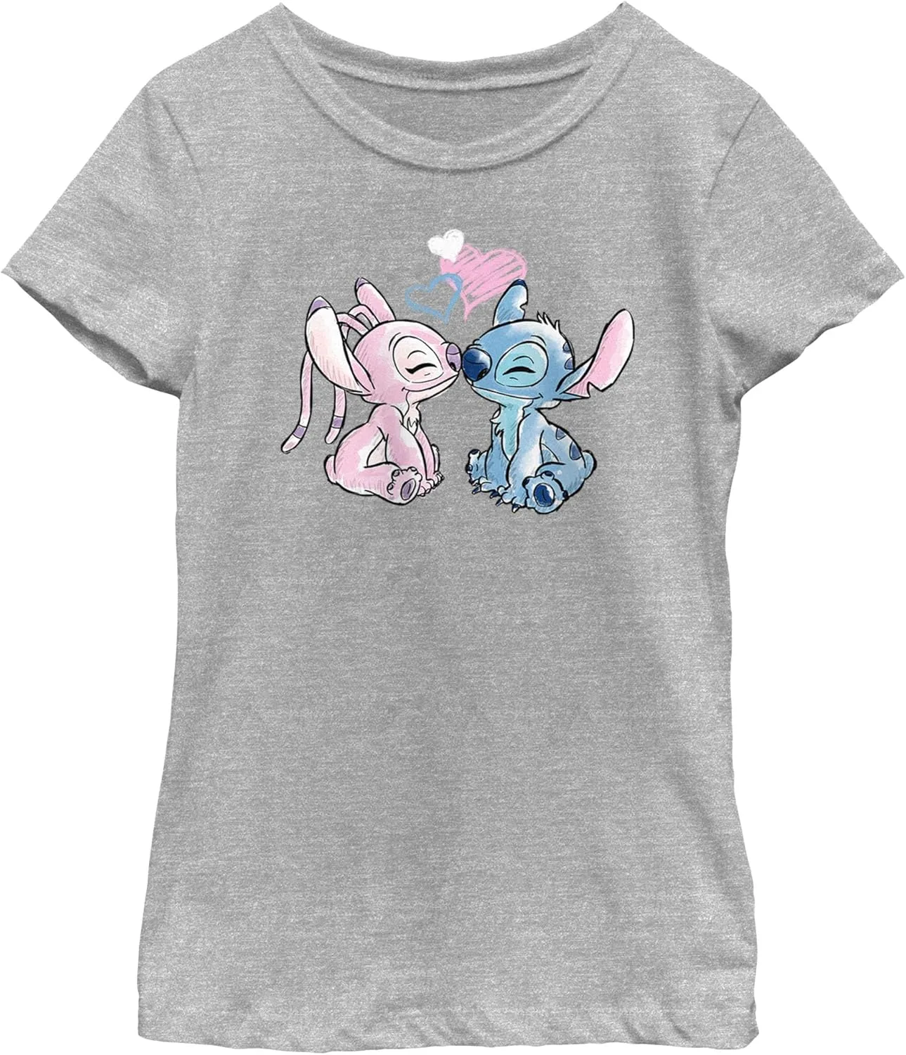 Disney Girl's Lilo & Stitch with Angel Couple T-Shirt
