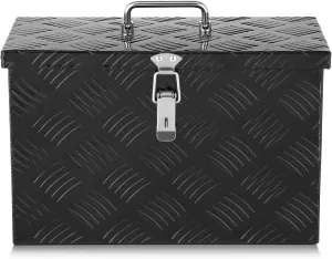 DNA MOTORING Truck Tool Box Lockable Storage Box, Truck Bed Tool Box Truck Bed Organizer Aluminum Truck Tool Boxes for Bed of Truck, w/Lock & Keys, 16" L X 7.5" W X 10" H Black, TBOX-T5-007-BK