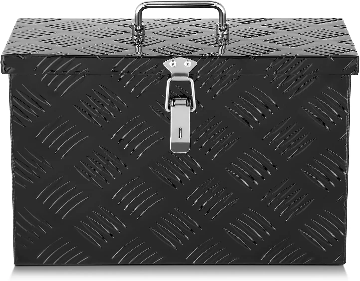 DNA MOTORING Truck Tool Box Lockable Storage Box, Truck Bed Tool Box Truck Bed Organizer Aluminum Truck Tool Boxes for Bed of Truck, w/Lock & Keys, 16" L X 7.5" W X 10" H Black, TBOX-T5-007-BK