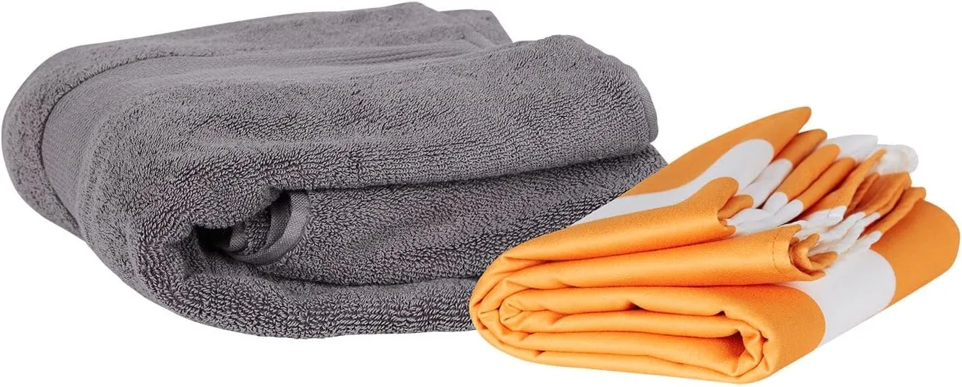 Dock & Bay Beach Towel - Quick Dry, Sand Free - Compact, Lightweight - 100% Recycled - Includes Bag - Cabana - Ipanema Orange - Extra Large (200x90cm, 78x35)
