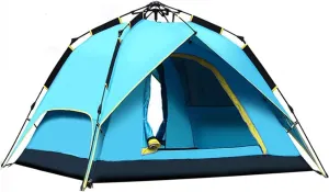 Dome Tent,Pop Up Tents for 2 to 4 Person Automatic Opening Double Layer Tent,Waterproof Camping Tents with Porch for Hiking Camping Outdoor (Blue Width 1.5m) (Blue Width 1.5m)