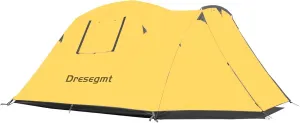Dome Tents Family Tent 4-6 Person Men, Waterproof Camping Tent for Hiking, Travel, Beach, Double-Walled Dome Tent with Porch, Throwing Tents 3500 mm, Yellow
