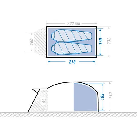 Dome trekking tent - 2 person