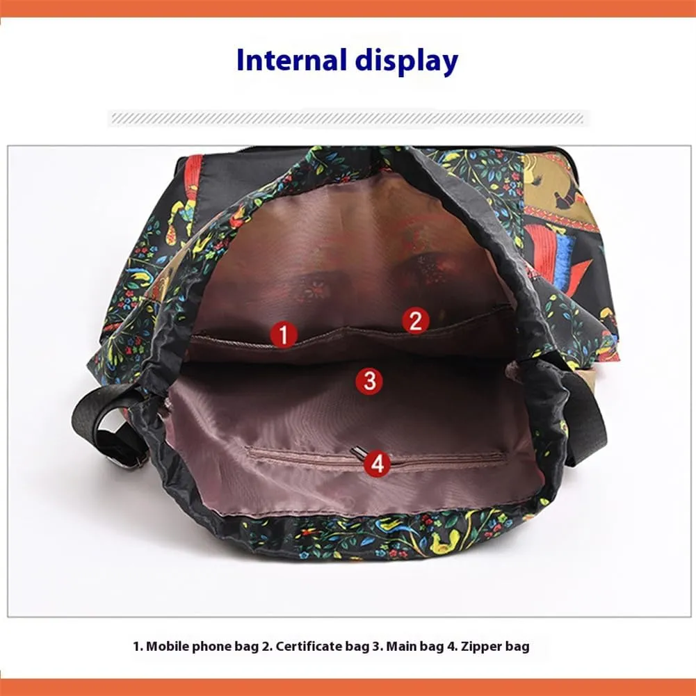 Drawstring Foldable Large Capacity Dry-wet Separation Travel Sports Backpack,Waterproof Lightweight Drawstring Gym Bag (2Pcs-a)