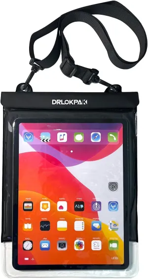 DRLOKPAK Floating Waterproof Tablet case for Ipad pro12.9 inch Galaxy Tab S8 /S9  12.4" Surface Pro X/9/8/7/6 Tablet Dry Bag Pouch for Tablet and eReader up to 13"(Black)