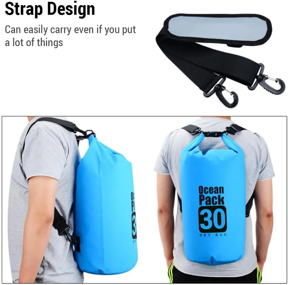 Dry Bag Backpack Waterproof Shoulder Bag Swimming Bag Camping Bag Stream Tracing Bag Drifting Barrel Floating Bag PVC High Waterproof High Frequency Seaming Outdoor Sports Bag for Men/Women