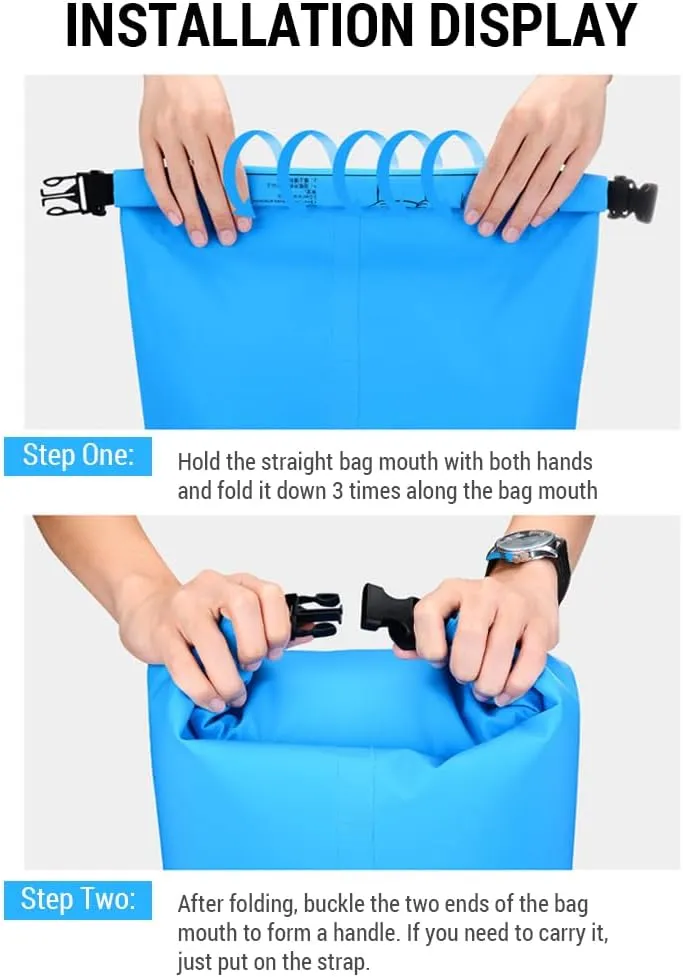 Dry Bag Backpack Waterproof Shoulder Bag Swimming Bag Camping Bag Stream Tracing Bag Drifting Barrel Floating Bag PVC High Waterproof High Frequency Seaming Outdoor Sports Bag for Men/Women