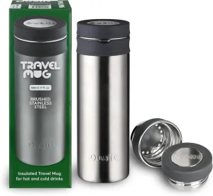 Dualit Travel Mug - 17 fl.oz Capacity - 5 Layer Insulation - Hot & Cold Beverages on the go - Leakproof Premium Sustainable Stainless Steel Travel Mug with Sip Barrier