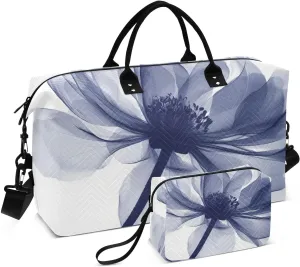 Duffel Bag for Traveling, Beautiful Floral Purple Perspective Travel Bag Gym Bag, with Multiple Interior Pockets Shoulder Weekender Bag for Women Men with Toiletry Bag 20.5L x 1.9W x 13.8H