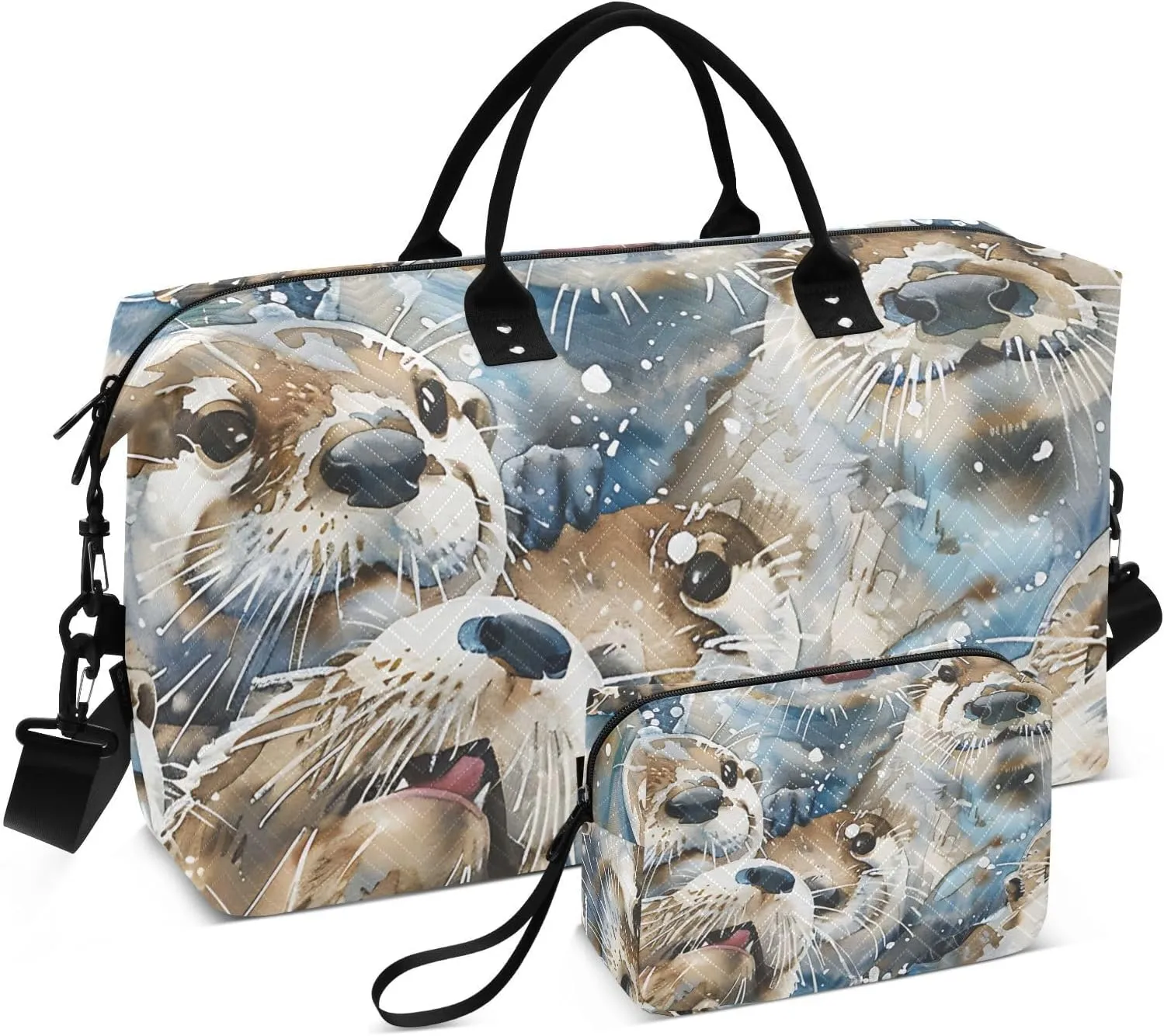 Duffel Bag for Traveling, Playful Curious Nature Gym Bags with Multiple Interior Pockets for Women Men Toiletry Purse Included 20.5”x 1.9” x 13.8”