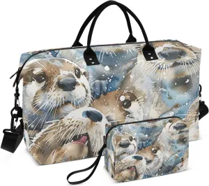 Duffel Bag for Traveling, Playful Curious Nature Gym Bags with Multiple Interior Pockets for Women Men Toiletry Purse Included 20.5”x 1.9” x 13.8”