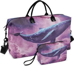 Duffel Bag for Traveling, Whale Nebula Gym Bags with Multiple Interior Pockets for Women Men Toiletry Purse Included 20.5”x 1.9” x 13.8”