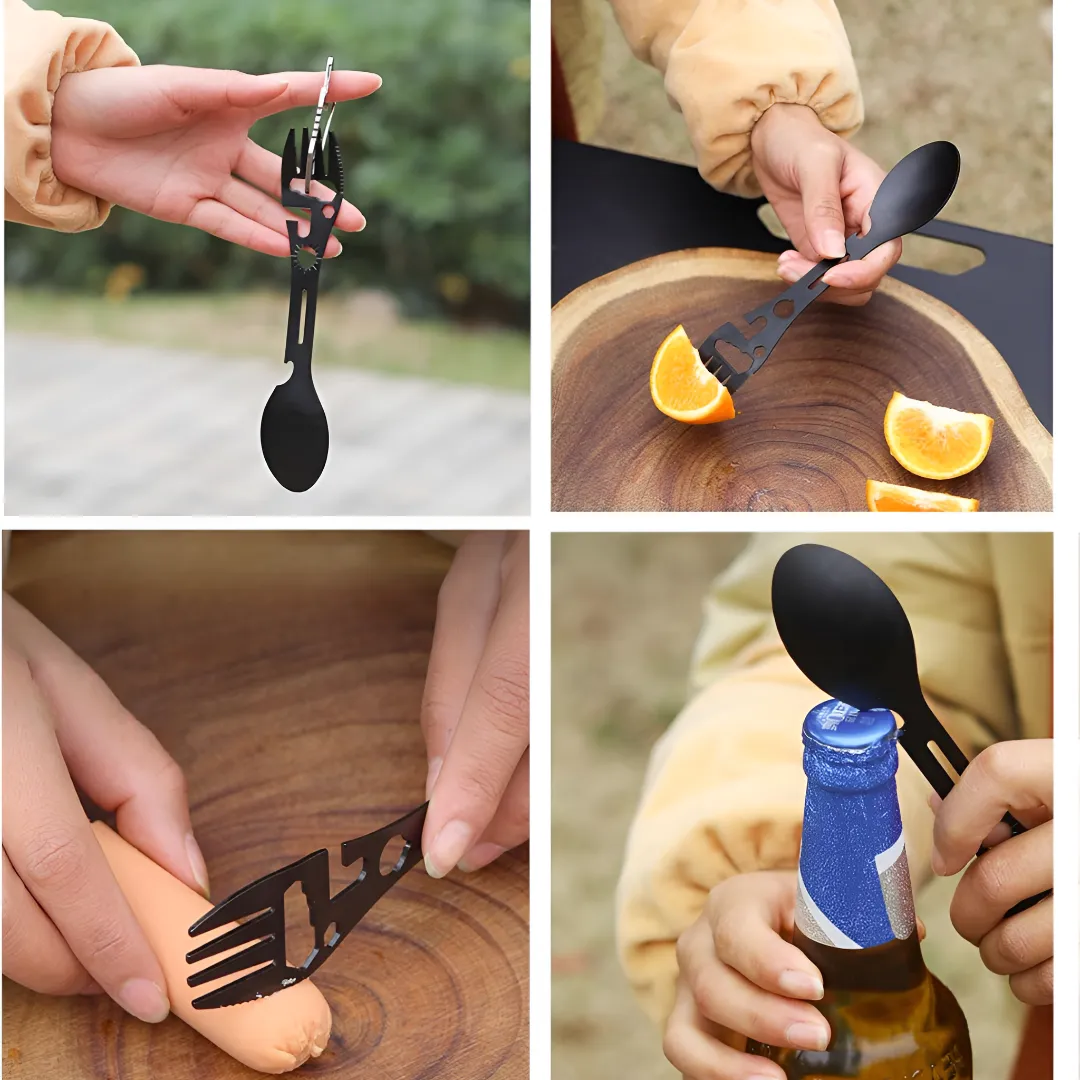 Durable Multi-Tool Spork Utensil for Camping & Survival