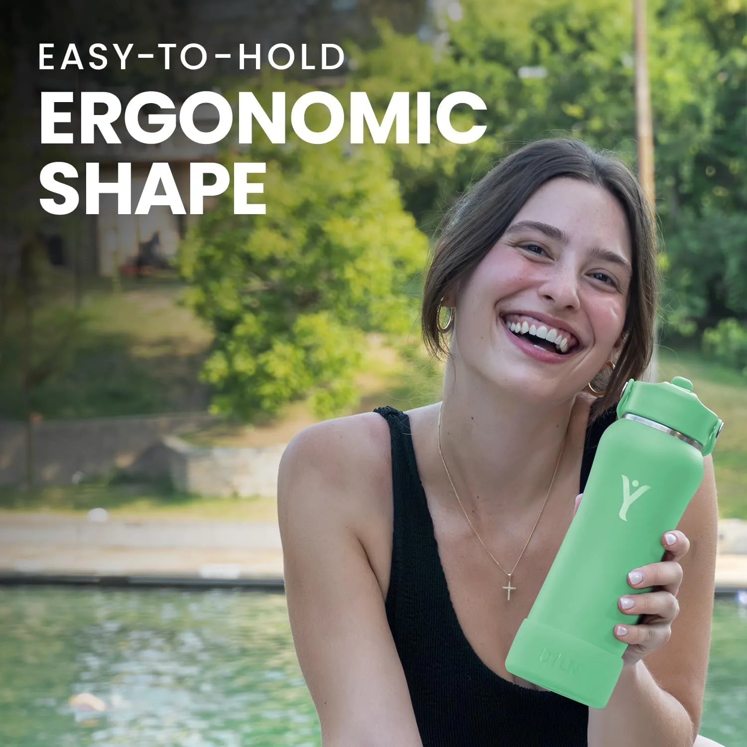 DYLN Hydrogen Water Bottle | Create Hydrating Alkaline Hydrogen-Rich Water Up to 9 pH | Vacuum Insulated Stainless Steel Water Bottle | Keeps Water Cold for 24 Hours