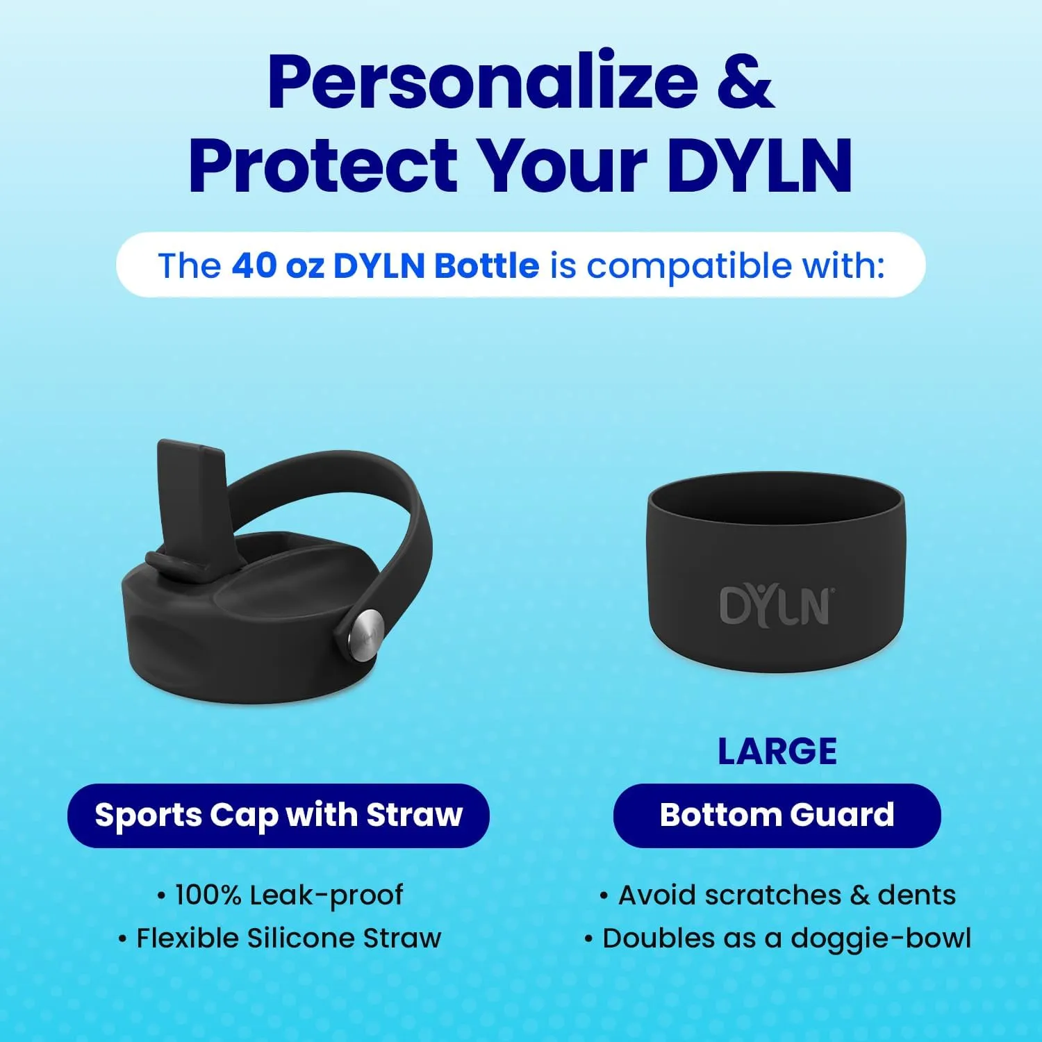 DYLN Hydrogen Water Bottle | Create Hydrating Alkaline Hydrogen-Rich Water Up to 9 pH | Vacuum Insulated Stainless Steel Water Bottle | Keeps Water Cold for 24 Hours