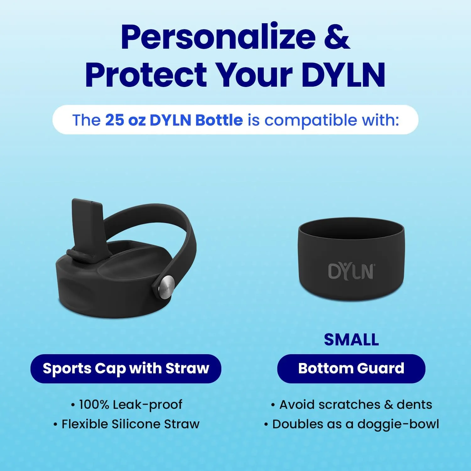 DYLN Hydrogen Water Bottle | Create Hydrating Alkaline Hydrogen-Rich Water Up to 9 pH | Vacuum Insulated Stainless Steel Water Bottle | Keeps Water Cold for 24 Hours