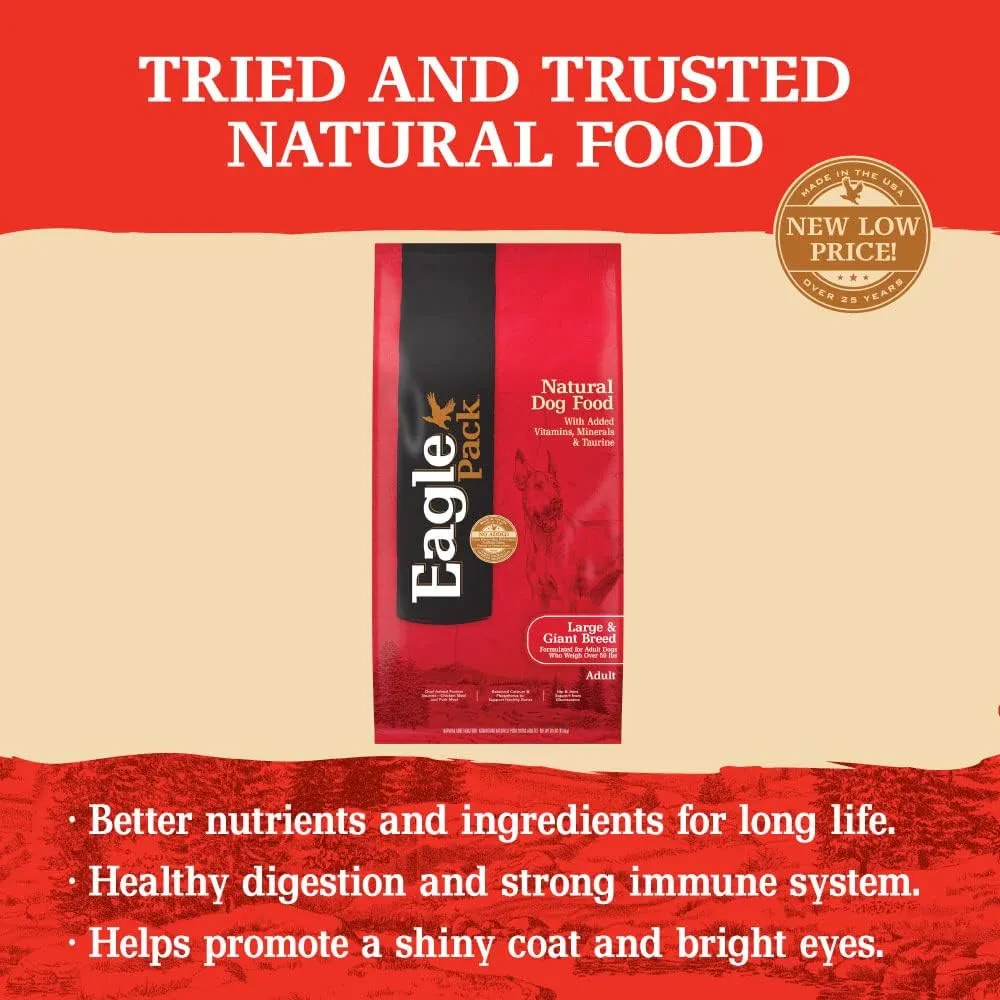 Eagle Pack Natural Dry Large Breed Dog Food, Chicken & Pork, 30-Pound Bag