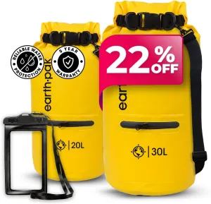 Earth Pak 40L Waterproof Dry Bag with Zippered Pocket - Dry Bag Backpack Keeps Gear Dry for Boating, Camping, Fishing, Beach