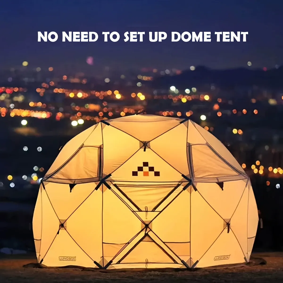 Easy Setup Dome Tent - Portable, Fast-Fold, Waterproof Oxford Cloth Camping Tent for 6 People, All-Season Use, Zippered Entry, Ideal for Outdoor Adventures, Camping Gear Tent | Easy Setup Tent | Durable Zippers