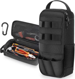 Eccliy Heavy Duty Small Tool Bag with Clip Tactical Pouch Portable Multi Functional Case Utility Tool Storage Organizer for Men Multimeters Motorcycle Electricians Travel Road Bike Outdoor Activities