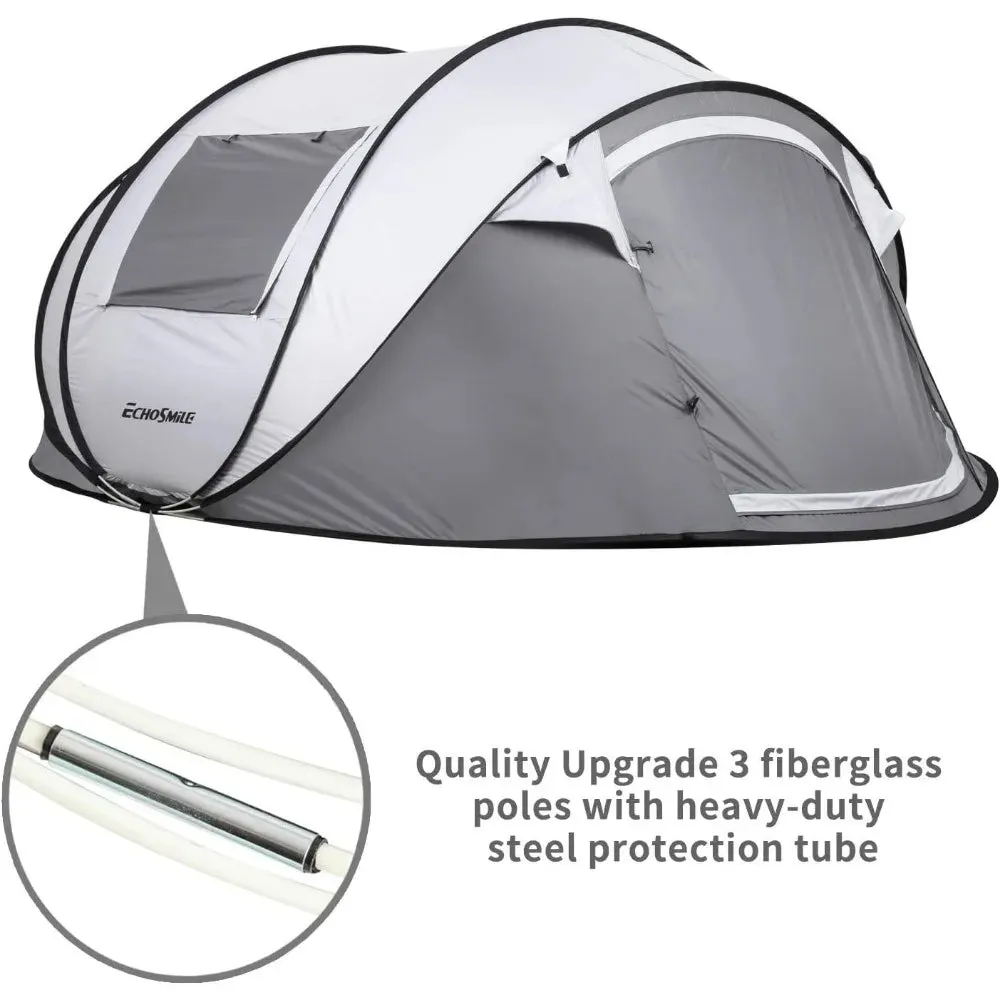 EchoSmile Camping Instant Tent, 5 Person Pop Up, Easy Setup, Weather Resistant