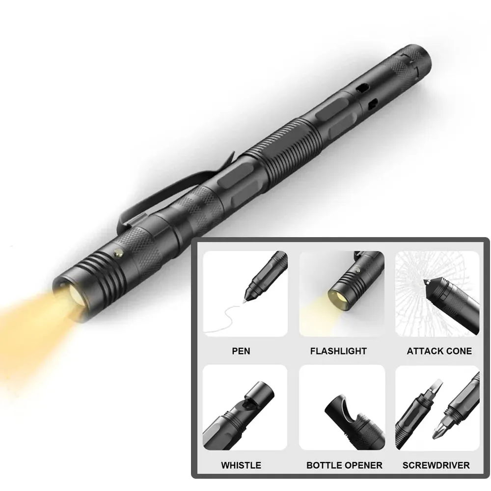EDC Tactical Pen with Light & Whistle