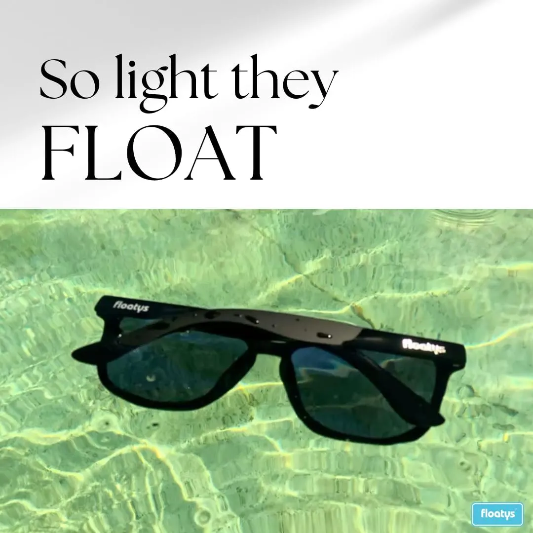 Eddys Floating Rubberized Sunglasses | Polarized Water Repelling Lenses | No Slip Frame | Lightweight | Men and Women
