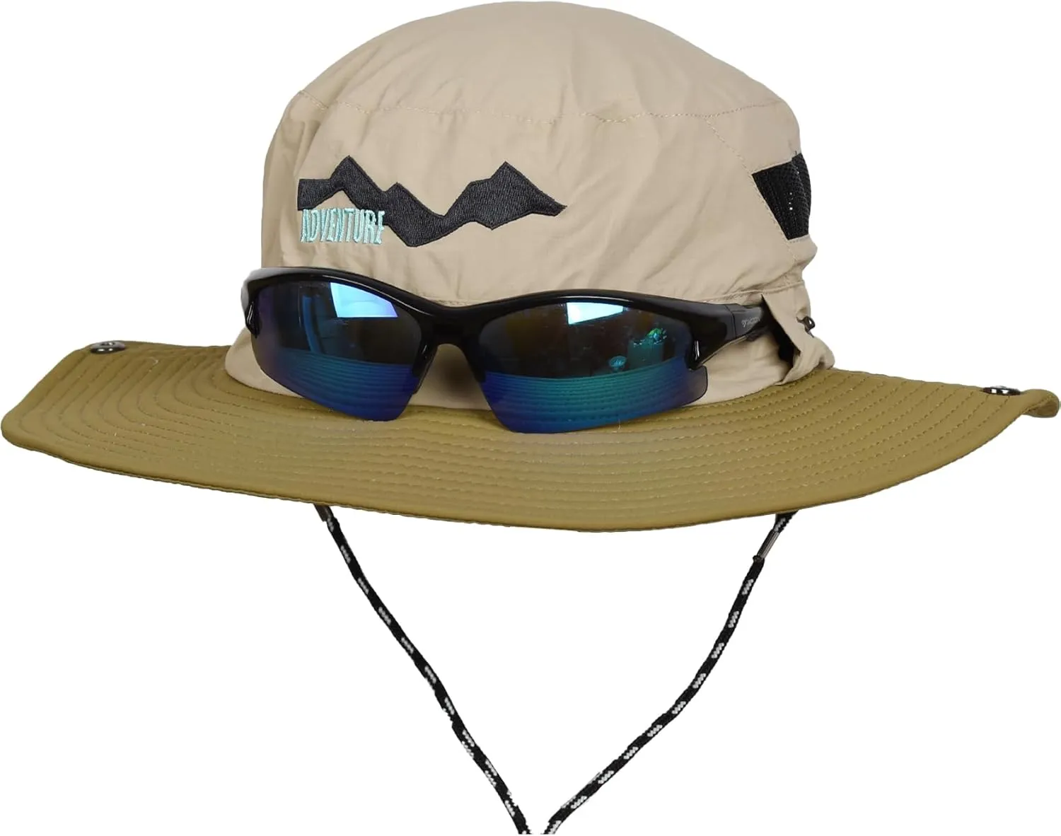 EDTREK Adventure Sun Hat for Womens Mens Kids Wide Brim Boonie with Sunglasses Hole Breathable Beach Hat