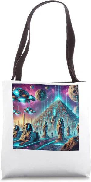 Egypt Floating Space City SciFi Cosmic Civilization Tote Bag