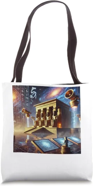 Egypt Floating Temple Cosmic Observatory SciFi Myth Tote Bag