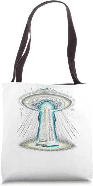 Egypt UFO Floating Obelisk Beam Graphic Tote Bag
