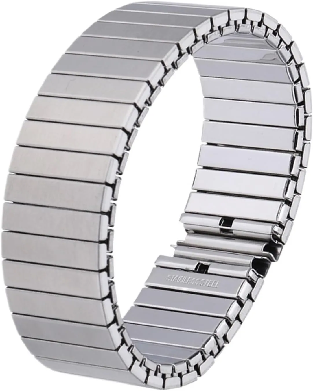Elastic Stainless Steel Watch Band 20mm Universal Replacement Retractable Wristband for Smart Watch Men Women Metal Watch Band